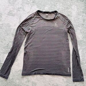 Odlo Women’s multicoloured Striped Long Sleeve blackcomb base layer